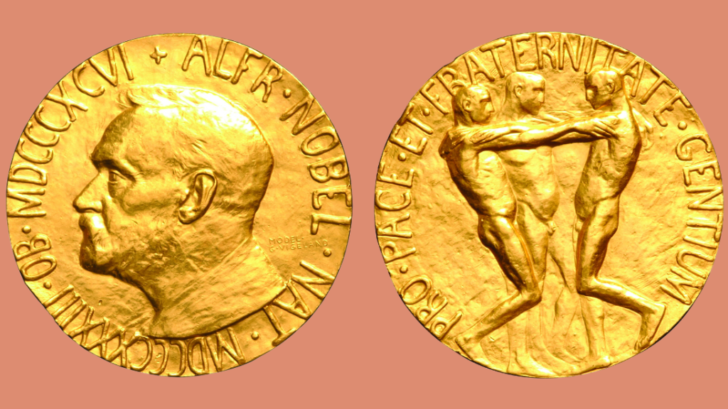 Nobel Peace Prize Coin, front and back