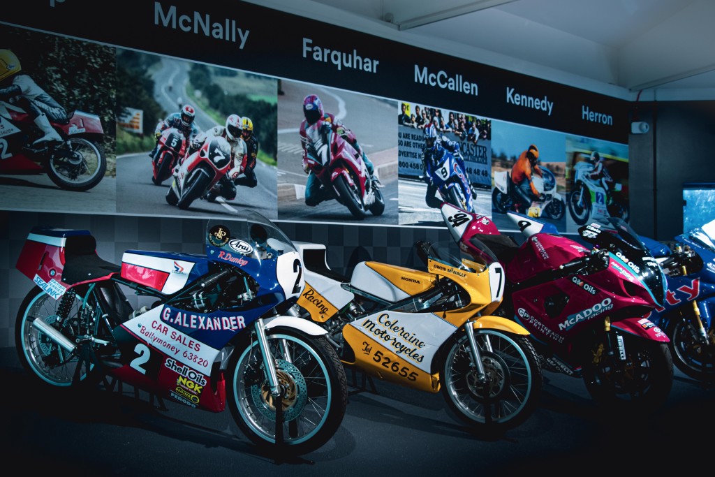 Three motorbikes in the driven exhibition 