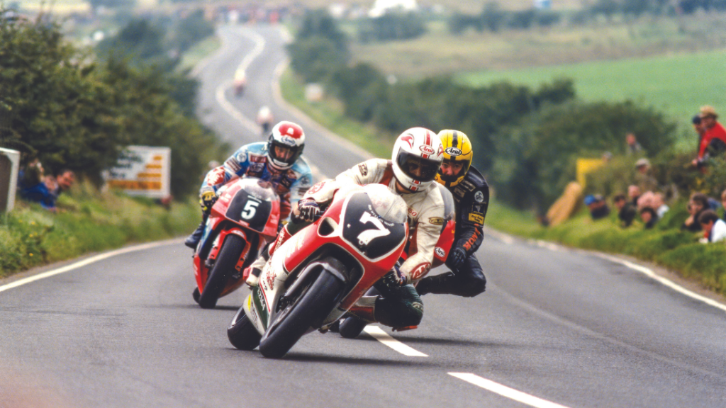 Owen McNally in motorcycle race 