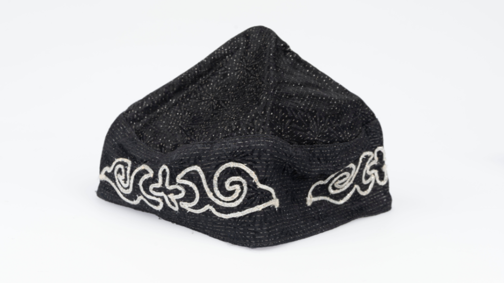 A man's hat from Central Asia - the square shape of the rim suggests Uzbekistani in origin.