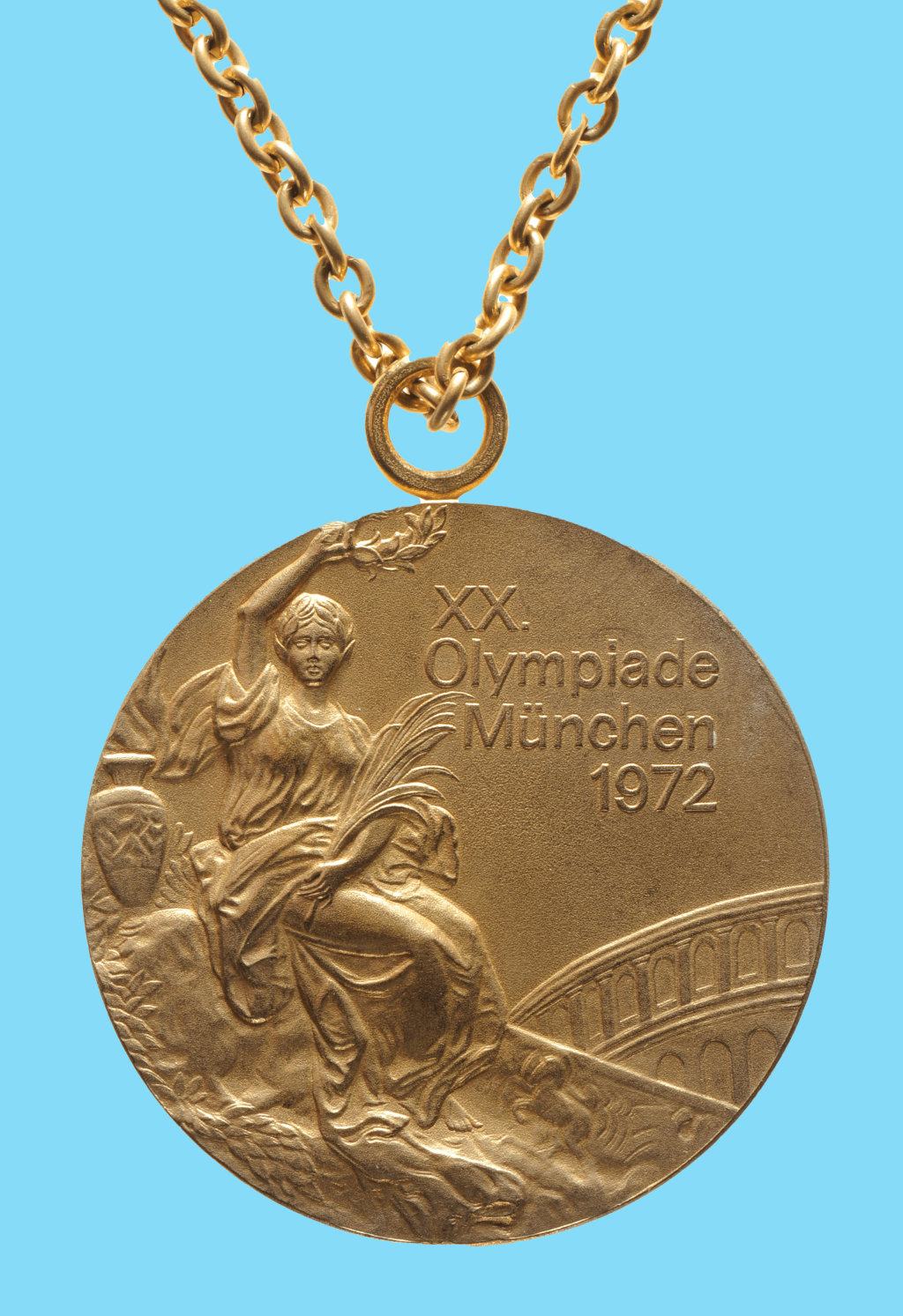 Gold olympic medal from 1972 Munich, won by Mary Peters