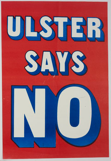 Ulster Says No poster in red white and blue