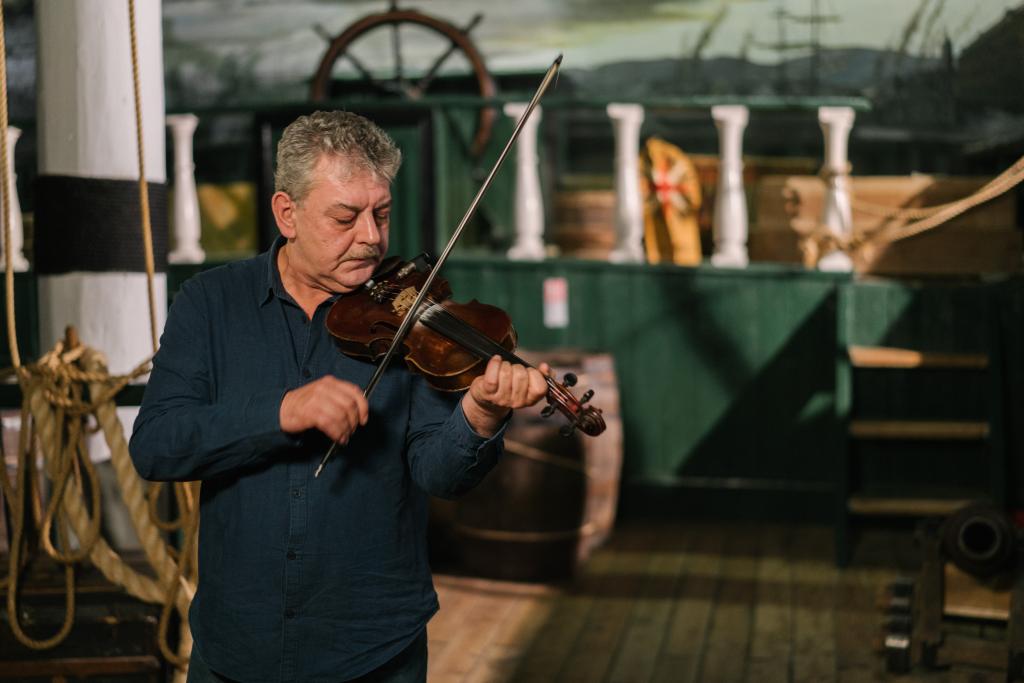 Cathal Hayden on ship