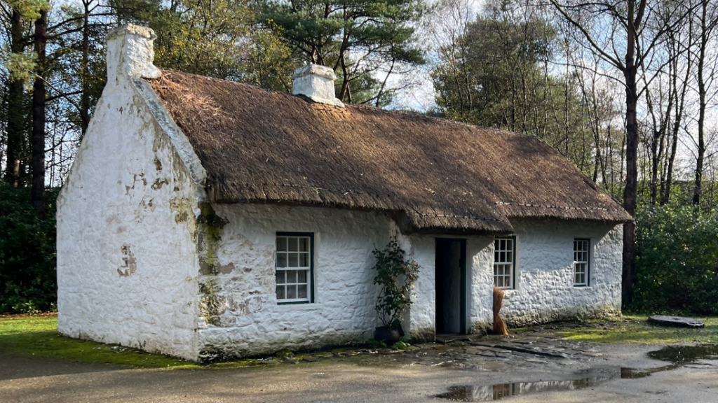 A thatched old cottage. 