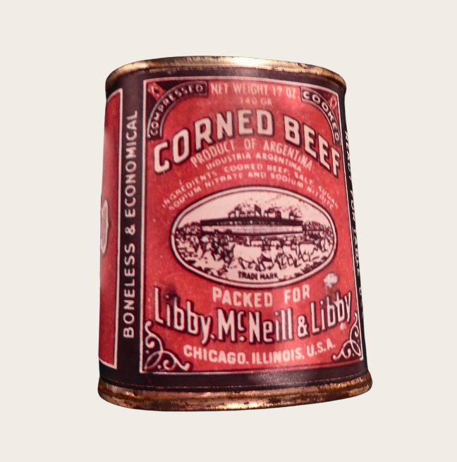 An ersatz tin of corned beef from the Ulster American Folk Park.