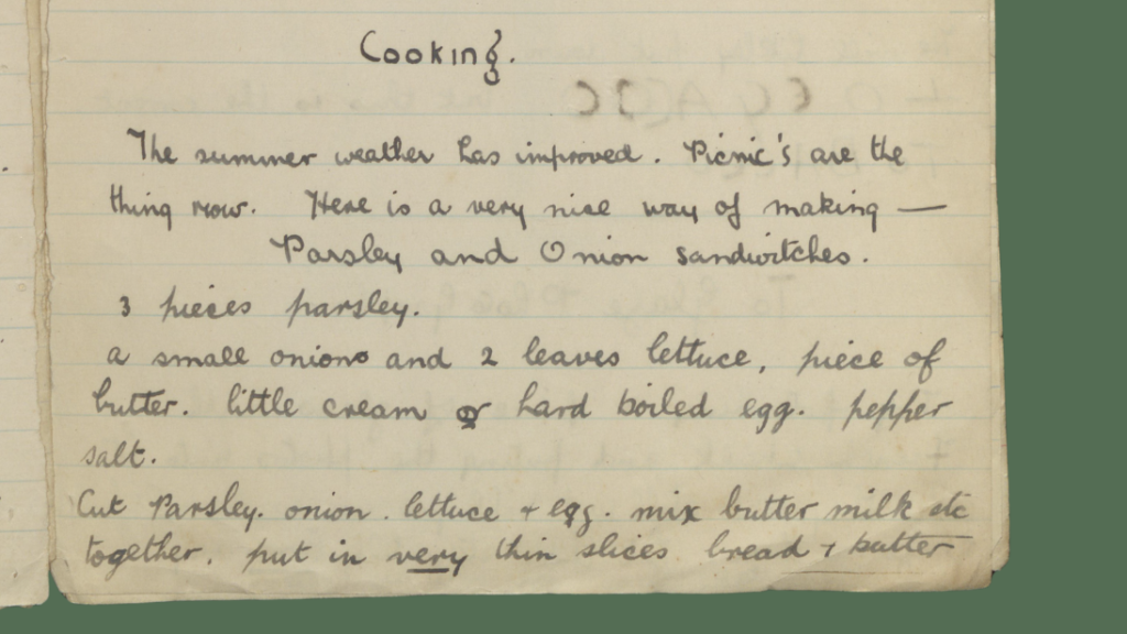 A handwritten recipe in a magazine. See below for transcript.