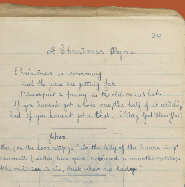 A Christmas Rhyme - see below for transcript.