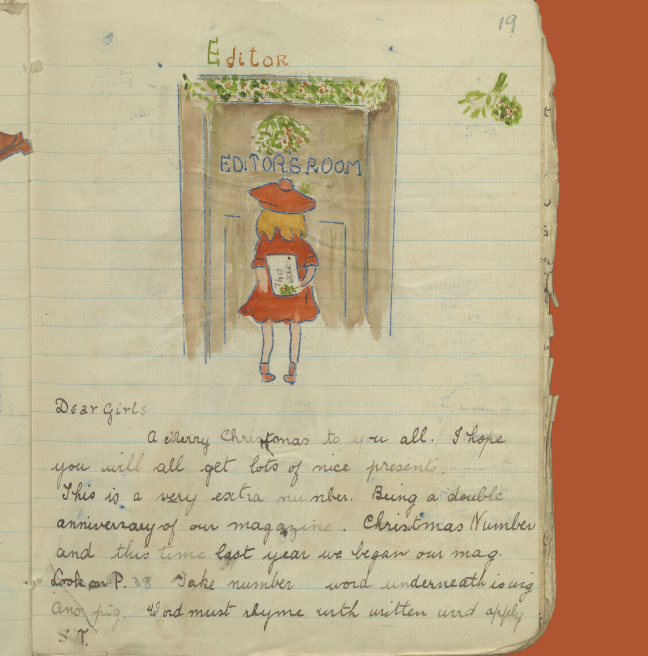 The editor's page from a homemade children's magazine.